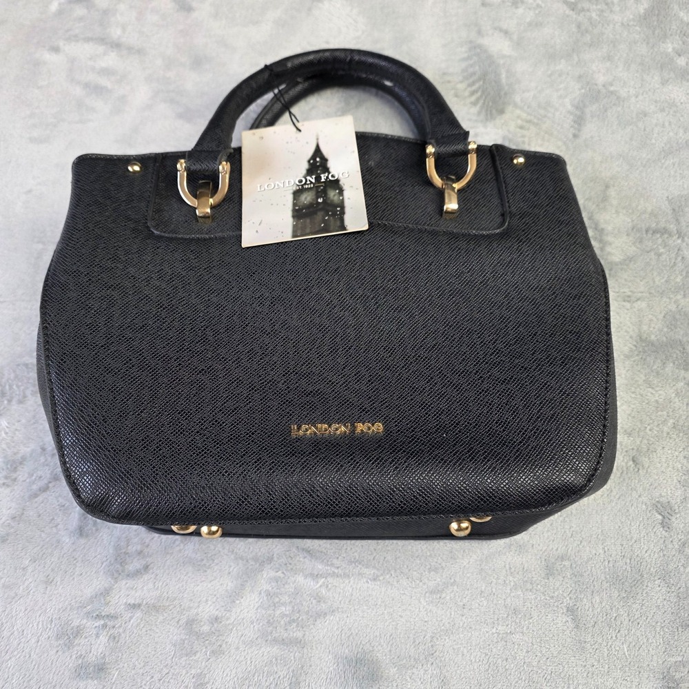 London Fog Satchel Black Hand Bag NWT